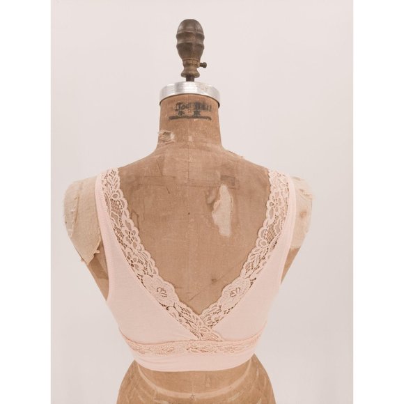 Free People Maddie Lace Trim Bralette in Peach - Picture 2 of 4